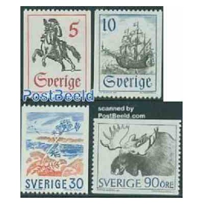 4 عدد تمبر سری پستی - سوئد 1967