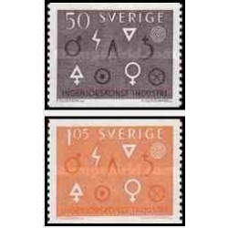 2 عدد تمبر مهارت مهندسی و صنعت - سوئد 1963