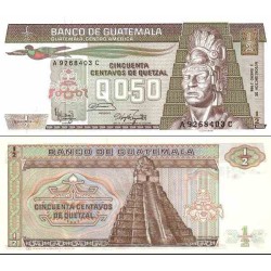 اسکناس 0.5 کواتزل - گواتمالا 1986 تاریخ 03.01.1986