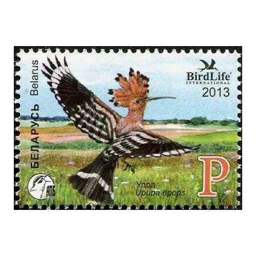 1 عدد تمبر پرنده سال - هدهد  - بلاروس 2013 قیمت 2.2 دلار