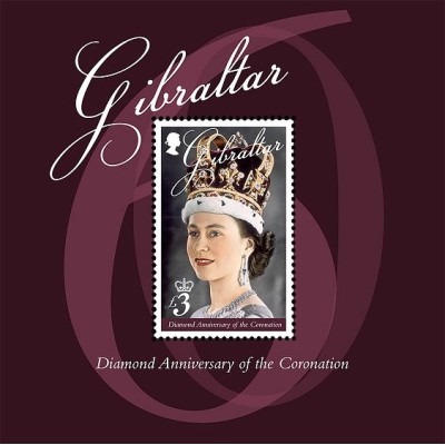 مینی شیت شصتمین سالگرد تاجگذاری ملکه الیزابت دوم- جبل الطارق 2013 ارزش روی شیت 3 پوند