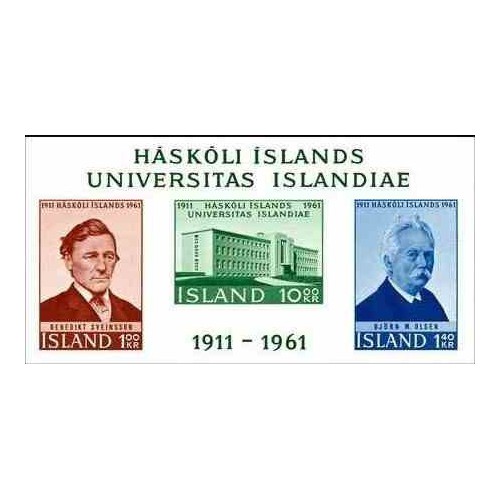 مینی شیت پنجاهمین سالگرد تاسیس دانشگاه ایسلند - بیدندانه - ایسلند 1961