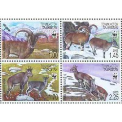 4 عدد تمبر حفاظت از طبیعت جهانی - قوچ آبی - WWF - تاجیکستان 2005 قیمت 6.8 دلار