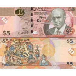 اسکناس 5 دلار - باهاماس 2013
