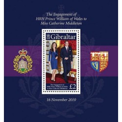 سونیرشیت نامزدی سلطنتی - جبل الطارق 2011 ارزش روی تمبر 2 پوند