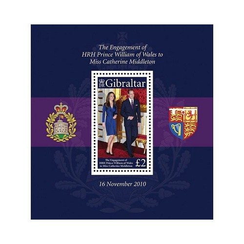 سونیرشیت نامزدی سلطنتی - جبل الطارق 2011 ارزش روی تمبر 2 پوند