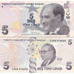 اسکناس 5 لیر - ترکیه 2009 سری C