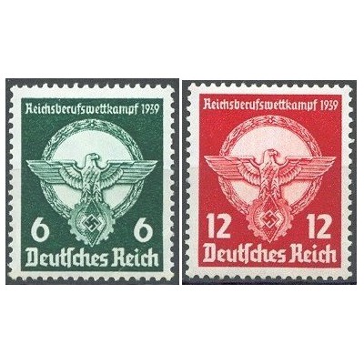 2 عدد تمبر رقابت صنعتگران - رایش آلمان 1939 قیمت 28 دلار