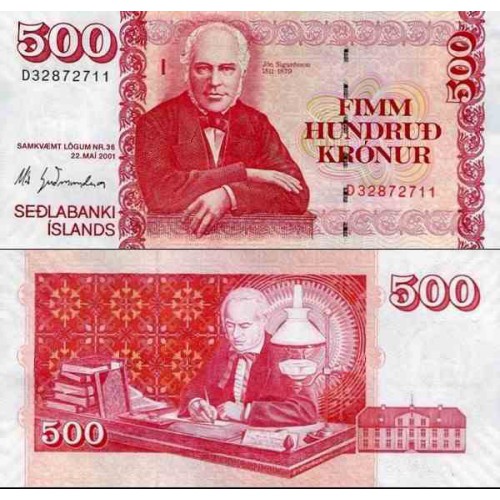 اسکناس 500 کرون - ایسلند 2001