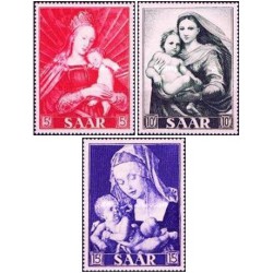 3 عدد تمبر سال مریمی - تابلو نقاشی- سار آلمان 1954 قیمت 9 دلار