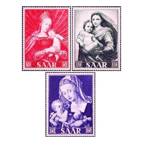 3 عدد تمبر سال مریمی - تابلو نقاشی- سار آلمان 1954 قیمت 9 دلار