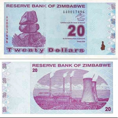 اسکناس 20 دلاری - زیمباوه 2009