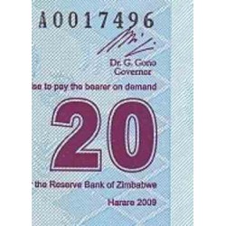 اسکناس 20 دلاری - زیمباوه 2009