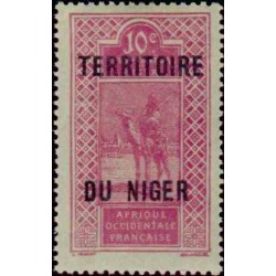 1 عدد تمبر سری پستی - سورشارژ قلمرو نیجر - 10 سنت - نیجر 1921 با شارنیه