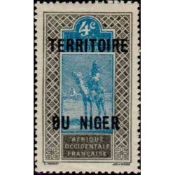 1 عدد تمبر سری پستی - سورشارژ قلمرو نیجر - 4 سنت - نیجر 1921 با شارنیه