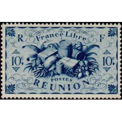 1 عدد تمبر سری پستی - تولیدات ملی  -10 سنت - مستعمرات  فرانسه - ریونیون 1943