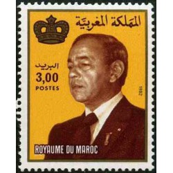 1 عدد تمبر سری پستی -شاه حسن دوم - 3 درهم - مراکش 1983