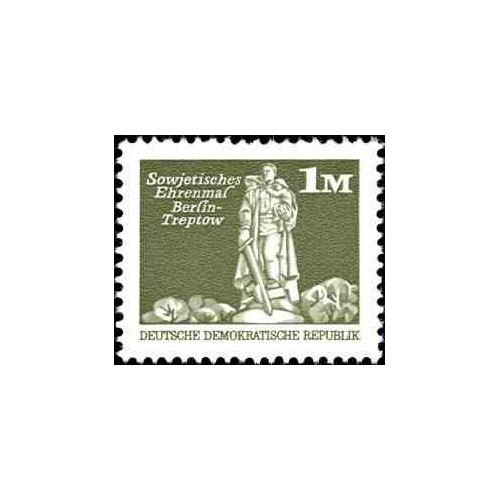 1 عدد تمبر سری پستی -بنای یادبود جنگ شوروی - سری کوچک - 1 مارک - جمهوری دموکراتیک آلمان 1974