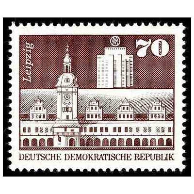 1 عدد تمبر سری پستی -ساختمانها -  70 فنیک - جمهوری دموکراتیک آلمان 1973