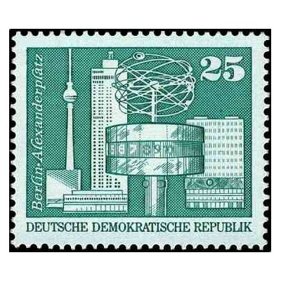 1 عدد تمبر سری پستی -ساختمانهای برلین 25 فنیک - جمهوری دموکراتیک آلمان 1973