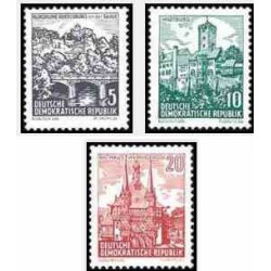 3 عدد تمبر سری پستی - مناظر - جمهوری دموکراتیک آلمان 1961