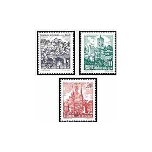 3 عدد تمبر سری پستی - مناظر - جمهوری دموکراتیک آلمان 1961