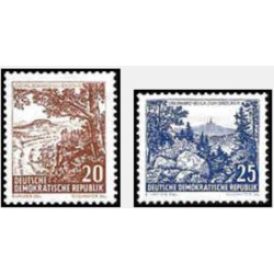 2 عدد تمبر سری پستی - مناظر - جمهوری دموکراتیک آلمان 1961