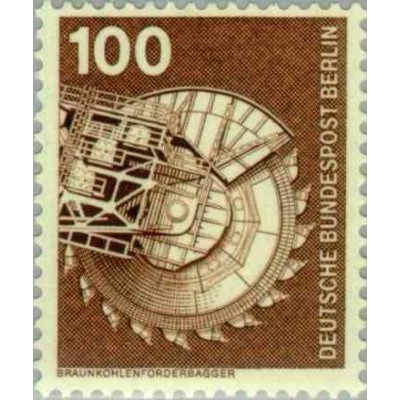 1 عدد تمبر سری پستی - صنایع و تکنیک - 100 فنیک - برلین آلمان 1975