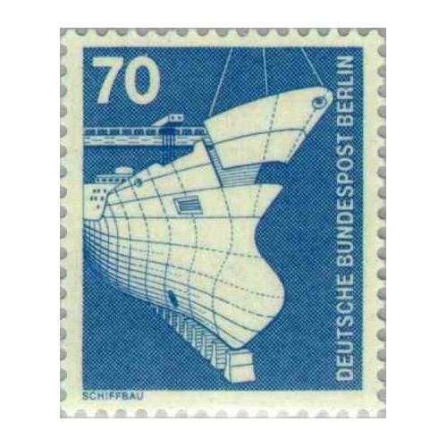 1 عدد تمبر سری پستی - صنایع و تکنیک - 70 فنیک - برلین آلمان 1975