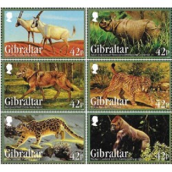 6 عدد تمبر حیوانات در خطر انقراض - جبل الطارق 2012 ارزش روی تمبرها 2.52 پوند