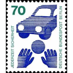 1 عدد تمبر سری پستی - پیشگیری از حوادث - 70 فنیک  - قیمت جدید - برلین آلمان 1973