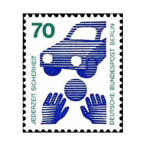 1 عدد تمبر سری پستی - پیشگیری از حوادث - 70 فنیک  - قیمت جدید - برلین آلمان 1973