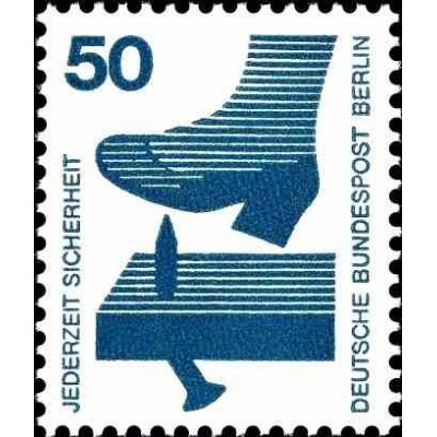 1 عدد تمبر سری پستی - پیشگیری از حوادث - 50 فنیک - برلین آلمان 1971