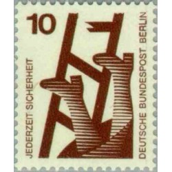 1 عدد تمبر سری پستی - پیشگیری از حوادث - 10 فنیک - برلین آلمان 1971