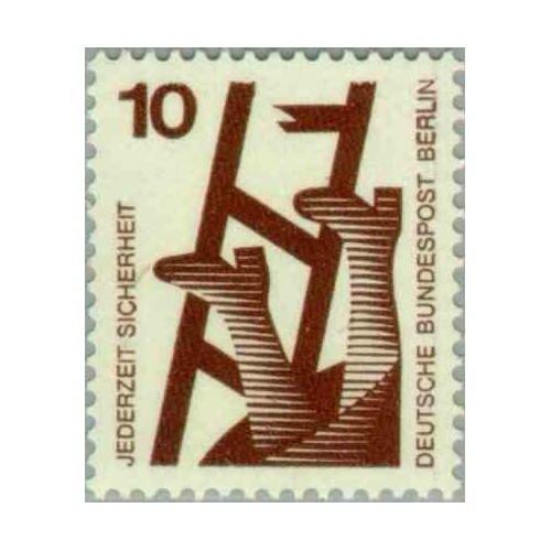 1 عدد تمبر سری پستی - پیشگیری از حوادث - 10 فنیک - برلین آلمان 1971
