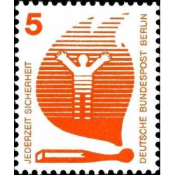 1 عدد تمبر سری پستی - پیشگیری از حوادث - 5 فنیک - برلین آلمان 1971