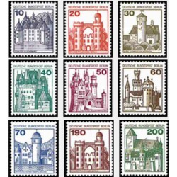 9 عدد تمبر سری پستی - قلعه ها و قصرها - سری کامل - برلین آلمان 1977 قیمت 10 دلار