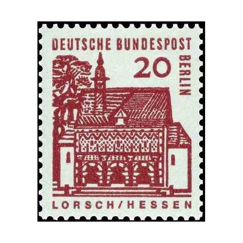1 عدد تمبر سری پستی - ساختمانهای قرن دوازدهم آلمان - 20 فنیک -برلین آلمان 1964