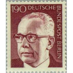 1 عدد تمبر سری پستی رئیس جمهور فدرال گوستاو هاینمان - 190 فنیک  - برلین آلمان 1972