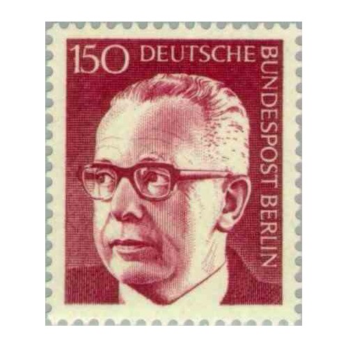 1 عدد تمبر سری پستی رئیس جمهور فدرال گوستاو هاینمان - 150 فنیک  - برلین آلمان 1972