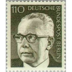 1 عدد تمبر سری پستی رئیس جمهور فدرال گوستاو هاینمان - 110 فنیک  - برلین آلمان 1972