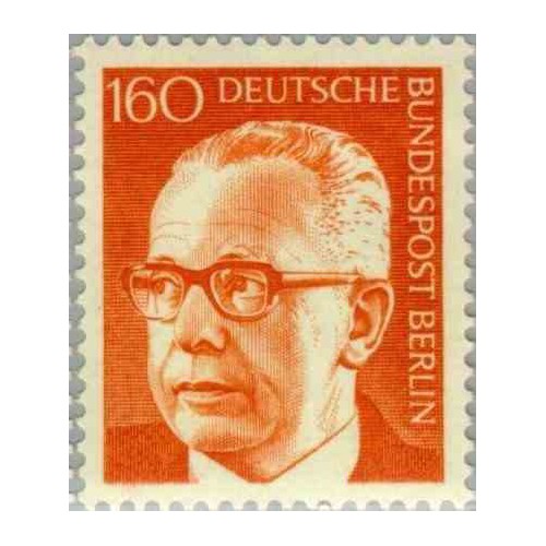 1 عدد تمبر سری پستی رئیس جمهور فدرال گوستاو هاینمان - 160 فنیک  - برلین آلمان 1971