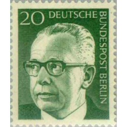 1 عدد تمبر سری پستی رئیس جمهور فدرال گوستاو هاینمان - 20 فنیک  - برلین آلمان 1970