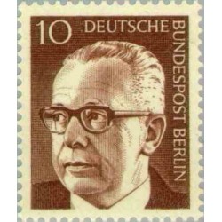 1 عدد تمبر سری پستی رئیس جمهور فدرال گوستاو هاینمان - 10 فنیک  - برلین آلمان 1970