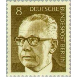 1 عدد تمبر سری پستی رئیس جمهور فدرال گوستاو هاینمان - 8 فنیک  - برلین آلمان 1970