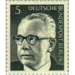 1 عدد تمبر سری پستی رئیس جمهور فدرال گوستاو هاینمان - 5 فنیک  - برلین آلمان 1970