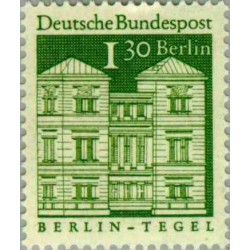 1 عدد تمبر سری پستی - بناهای قرن دوازدهم -  1.3 مارک  - برلین آلمان 1966