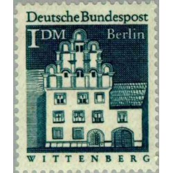 1 عدد تمبر سری پستی - بناهای قرن دوازدهم -  1 مارک  - برلین آلمان 1966