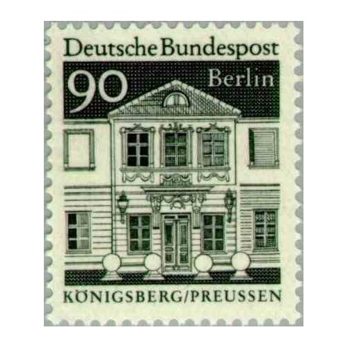 1 عدد تمبر سری پستی - بناهای قرن دوازدهم -  90 فنیک - برلین آلمان 1966