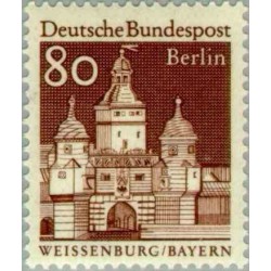 1 عدد تمبر سری پستی - بناهای قرن دوازدهم -  80 فنیک - برلین آلمان 1966